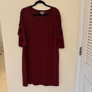 Red Long Sleeve Arm Cut-Out Dress Size Large